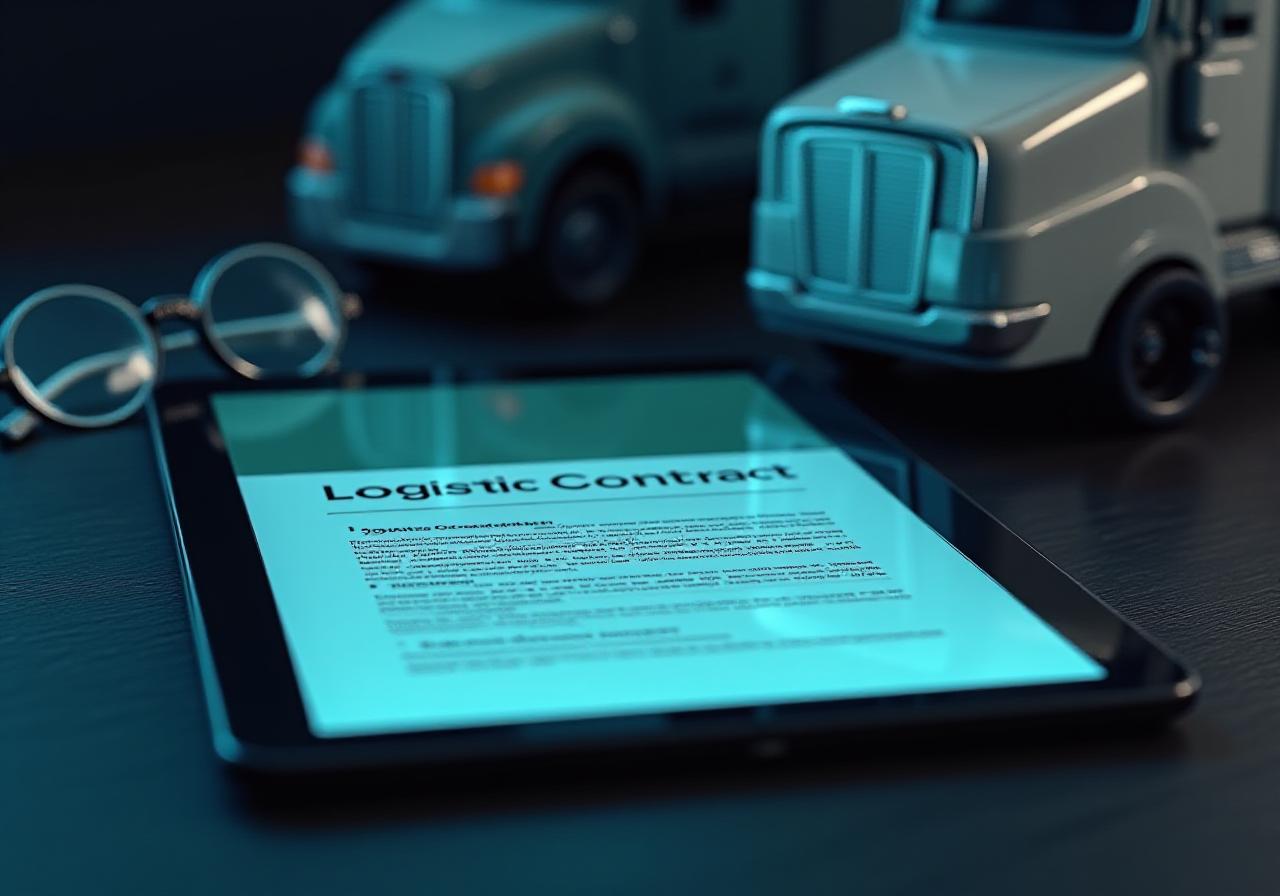 Close up of professional logistics documentation and digital tablet